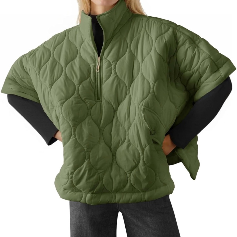 Olive Green Quilted Women's Cape/ Jacket BNWOT